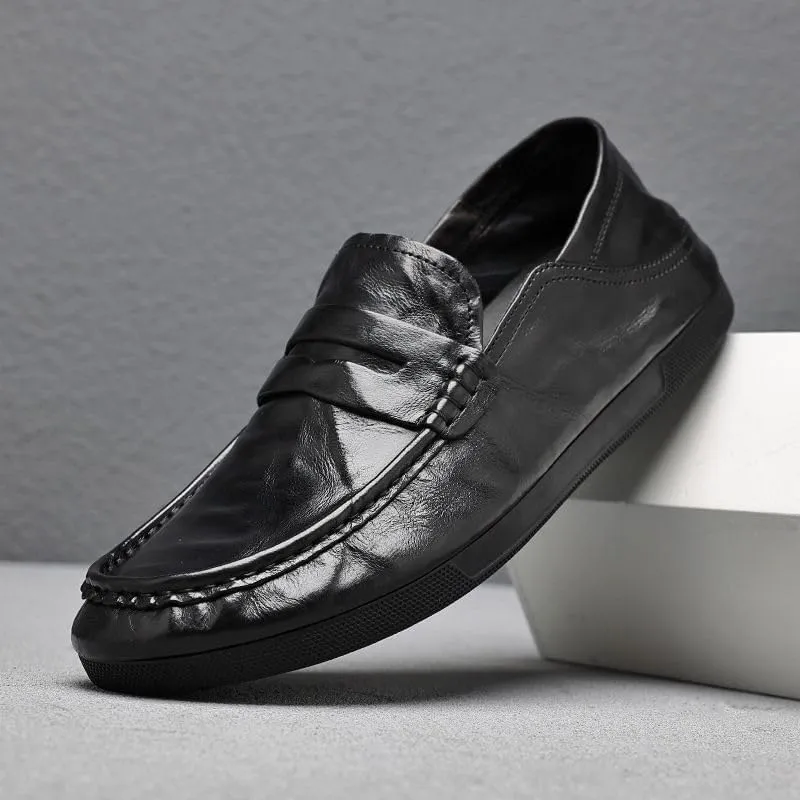 Luxury Finish Men's Oxford Business Shoes Genuine Leather Formal Dress Shoes Non-Marking Sole Office Wear
