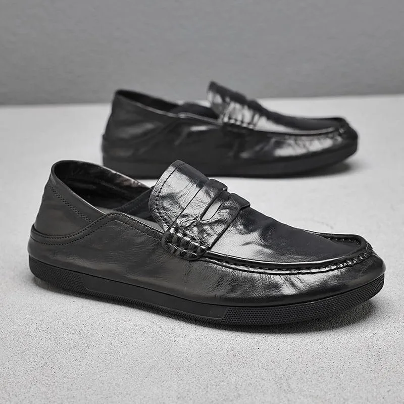 Luxury Finish Men's Oxford Business Shoes Genuine Leather Formal Dress Shoes Non-Marking Sole Office Wear
