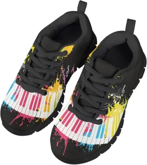 MARSVOVO Boys Girls Walking Shoes Non Slip Flexible Athletic Lightweight Breathable Printed Sneakers for Kids Most Comfortable Classic Printed Casual Fashion Non Slip Sport Kids Running Shoes