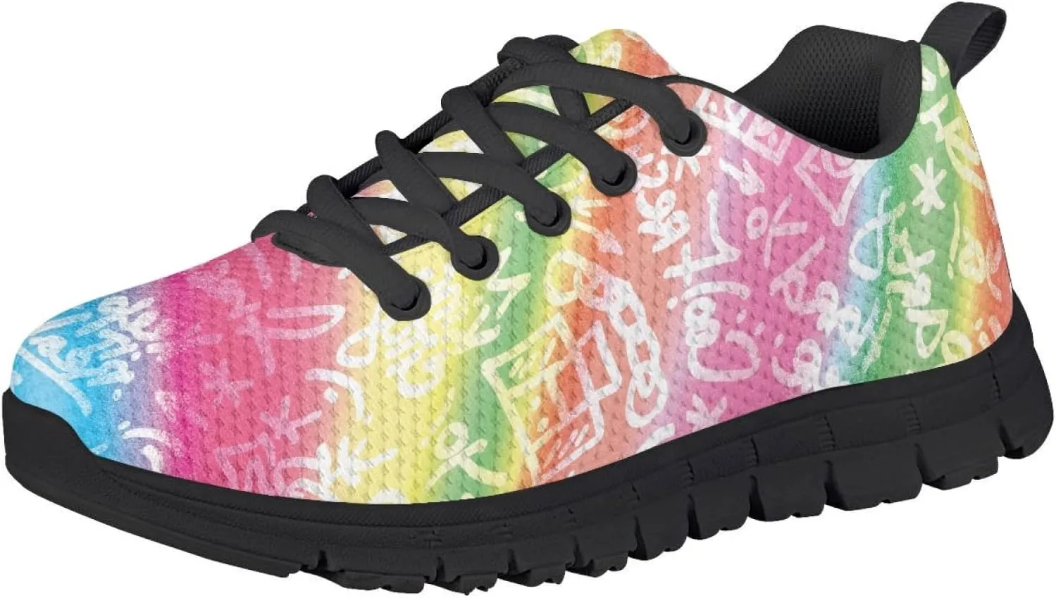 MARSVOVO Boys Girls Walking Shoes Non Slip Flexible Athletic Lightweight Breathable Printed Sneakers for Kids Most Comfortable Classic Printed Casual Fashion Non Slip Sport Kids Running Shoes
