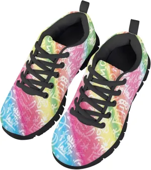 MARSVOVO Boys Girls Walking Shoes Non Slip Flexible Athletic Lightweight Breathable Printed Sneakers for Kids Most Comfortable Classic Printed Casual Fashion Non Slip Sport Kids Running Shoes