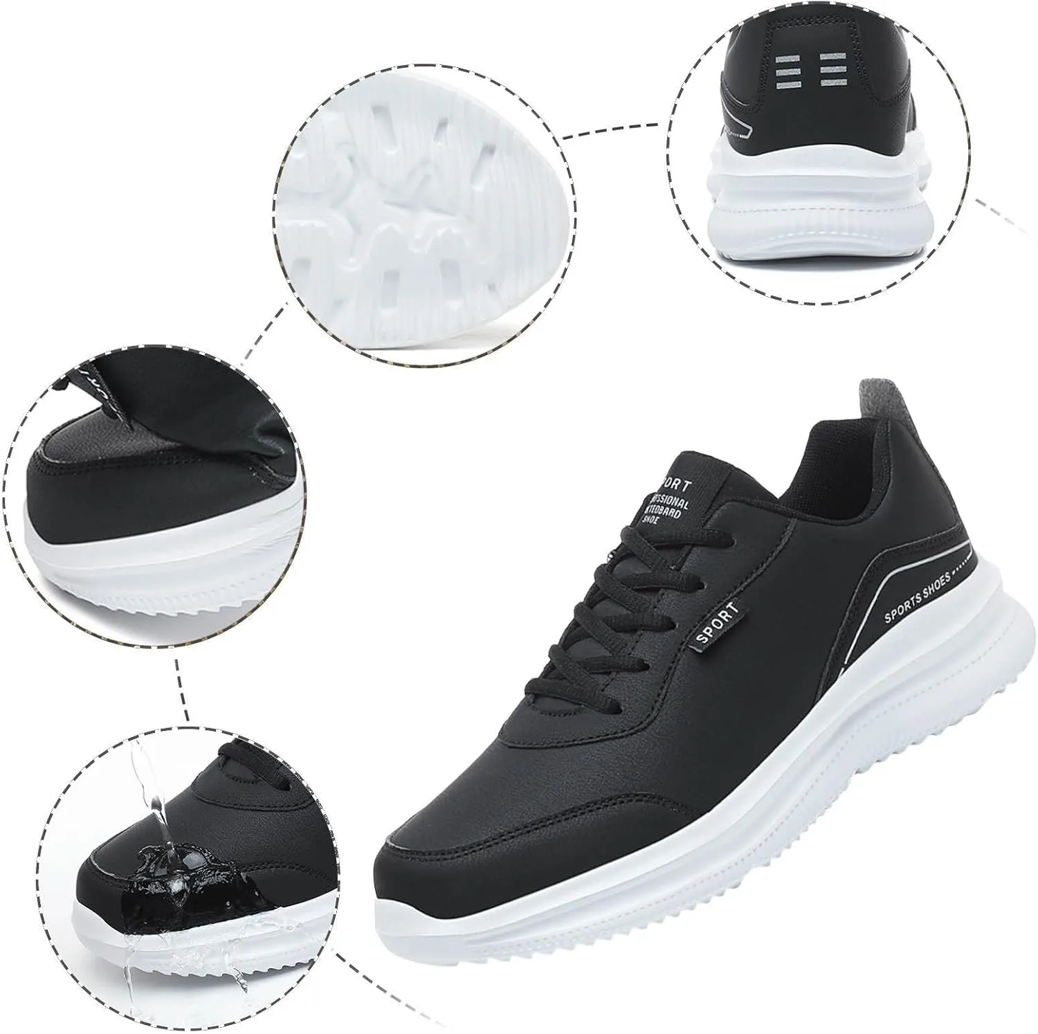 Men Casual Sports Shoes New Pattern Solid Color Four Season Thick Sole Flat Bottom Casual Dressing Shoes for Men