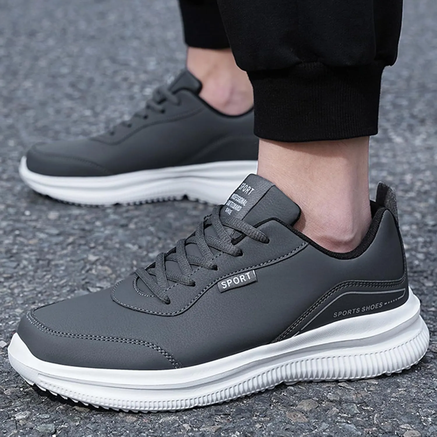 Men Casual Sports Shoes New Pattern Solid Color Four Season Thick Sole Flat Bottom Casual Dressing Shoes for Men
