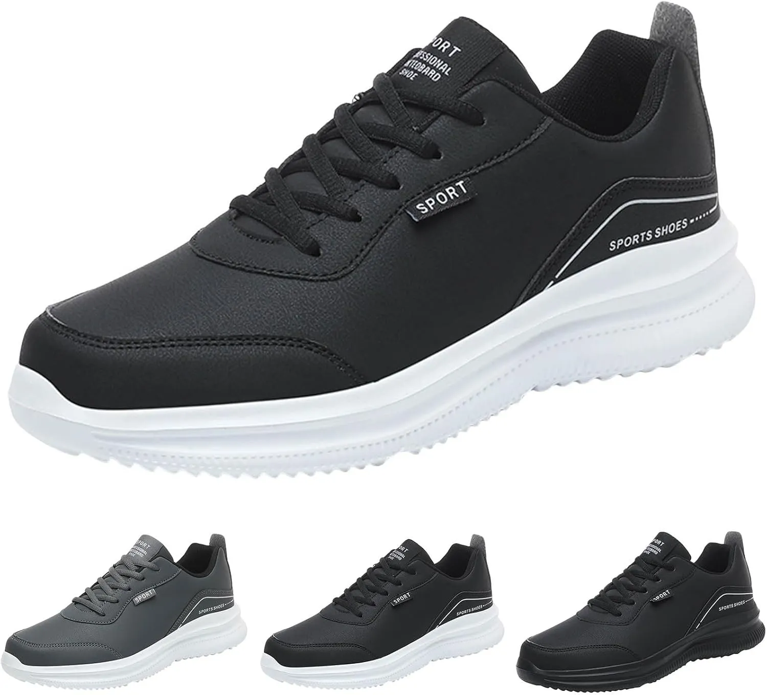 Men Casual Sports Shoes New Pattern Solid Color Four Season Thick Sole Flat Bottom Casual Dressing Shoes for Men