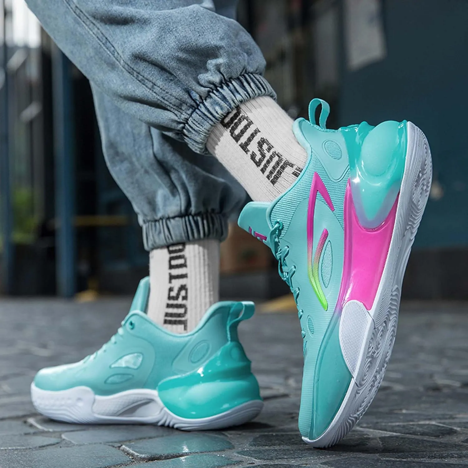 Men's and Women's Basketball Shoes Breathable Non-Slip Outdoor Fashion Sneakers Indoor Rebound Cushioning Training Running Basketball Sneakers