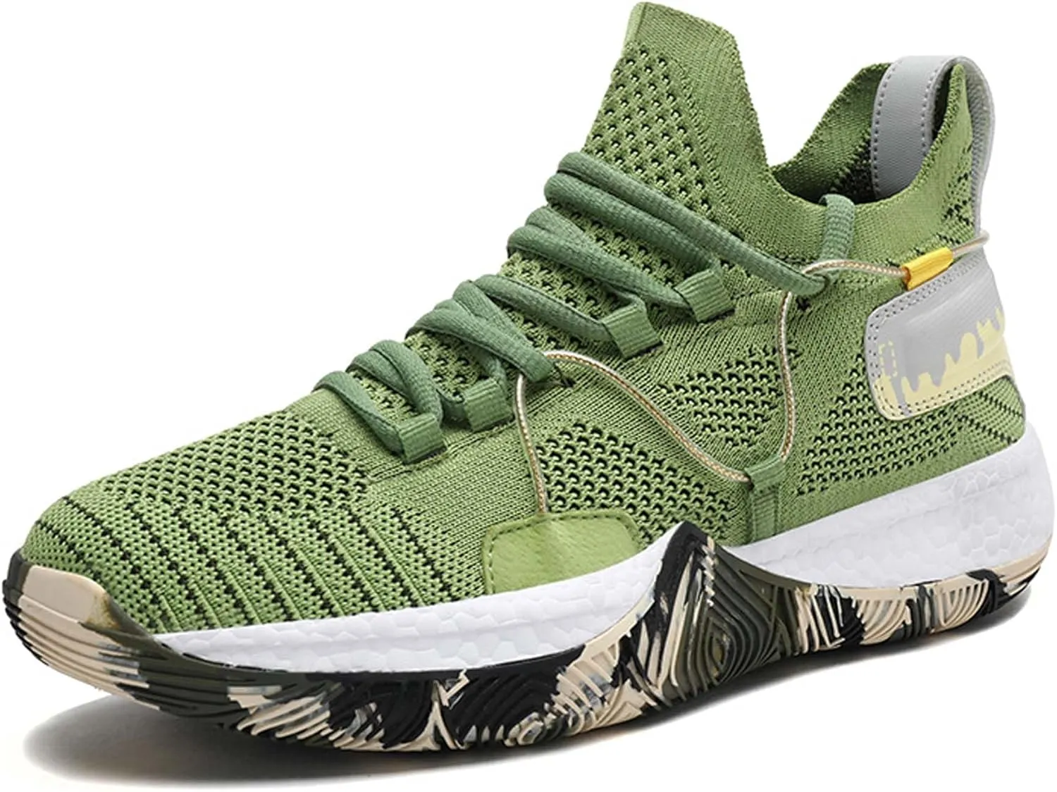 Men's and Women's Lace Up Basketball Shoes Comfortable and Breathable Sports Shoes Anti Slip and Wear-Resistant Outdoor Shoes Men's Anti Slip Work Shoes Black Casual Sports Shoes