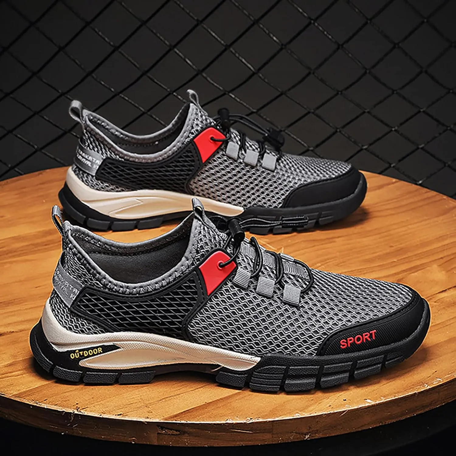 Men's Arch Support Workout Shoes Lace Up Lightweight Breathable Fashion Sneaker Men's Breathable Barefoot Shoes