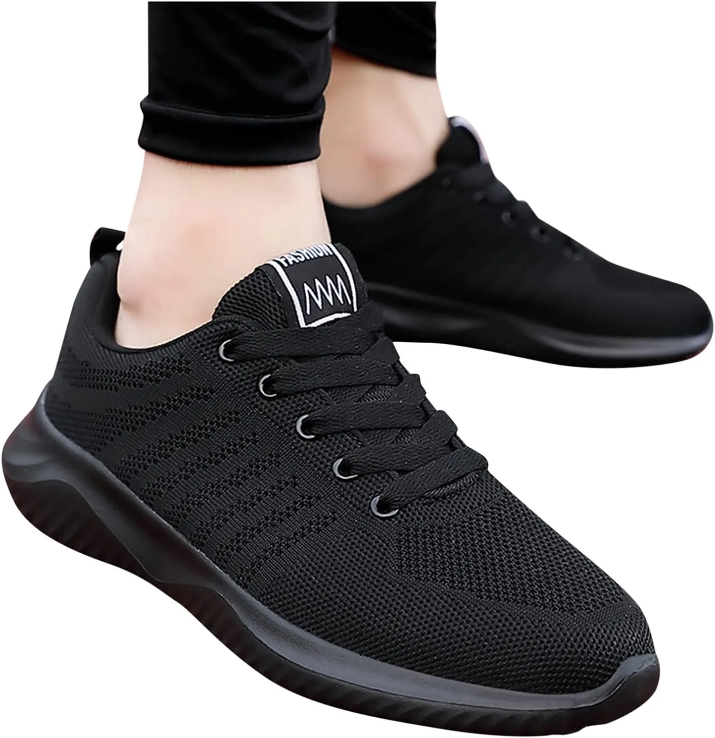 Men's Athletic Running Shoes Lace Up Lightweight Breathable Fashion Sneaker Lightweight Diabetic Shoes for Men