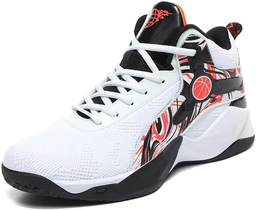 Men's Basketball Shoes High Top Fly Woven Breathable Durable Sports Training Boots