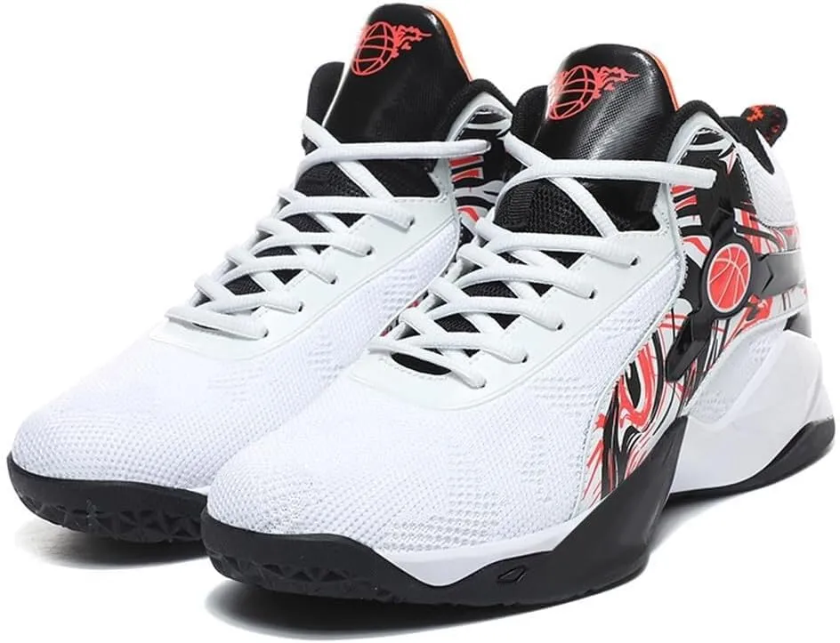 Men's Basketball Shoes High Top Fly Woven Breathable Durable Sports Training Boots