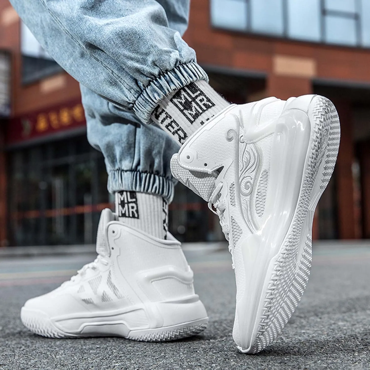 Men's Basketball Shoes Teenagers Fashion Comfortable Sneakers Women's Tennis Fitness Training Casual Sneakers Outdoor Casual Walking High Top Sneakers Outdoor Running Basketball Sports