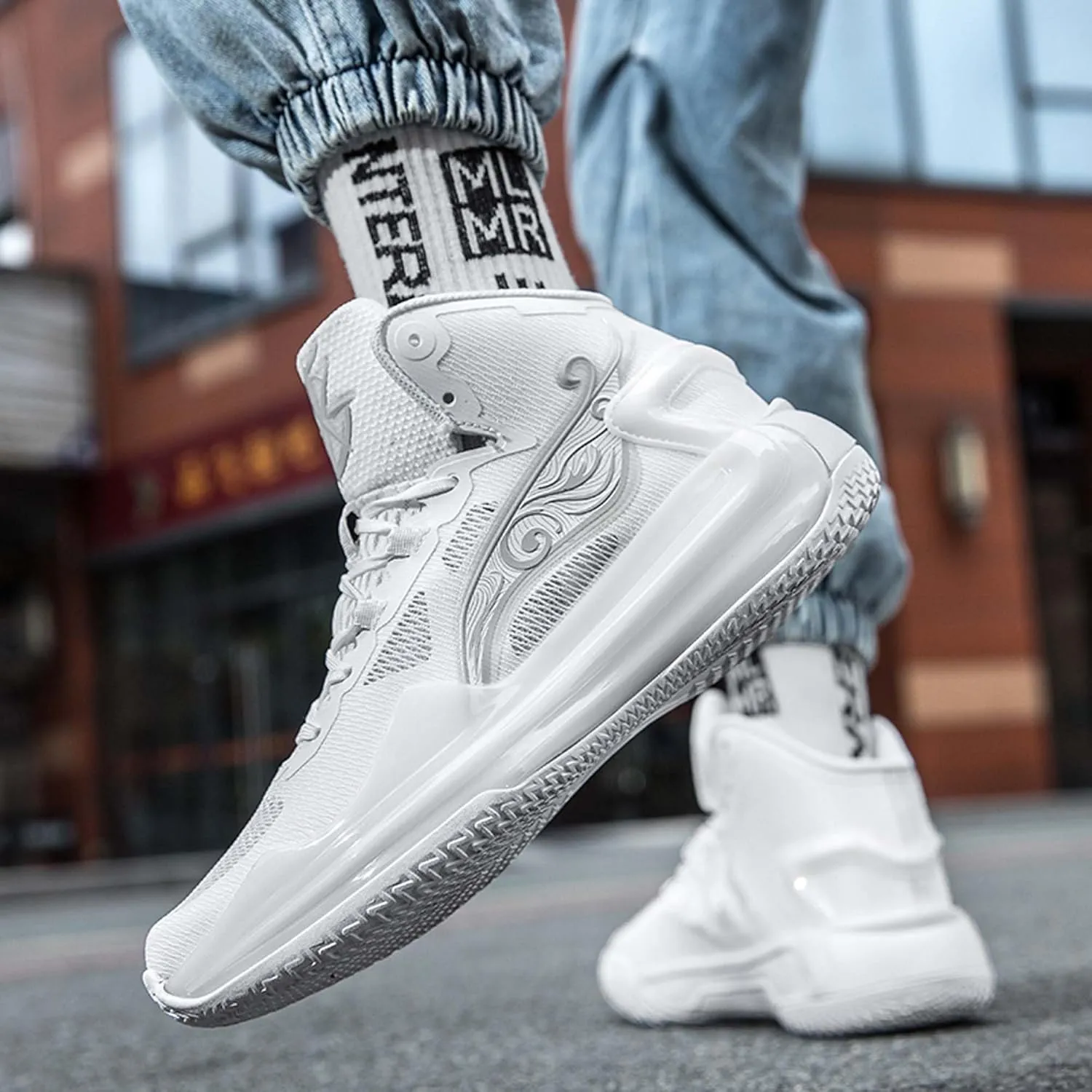 Men's Basketball Shoes Teenagers Fashion Comfortable Sneakers Women's Tennis Fitness Training Casual Sneakers Outdoor Casual Walking High Top Sneakers Outdoor Running Basketball Sports