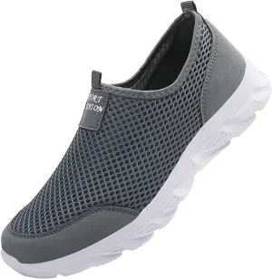 Men's Breathable Barefoot Shoes Lightweight Breathable Walking Shoe Gym Tennis Convenient Elderly Slip on Shoes