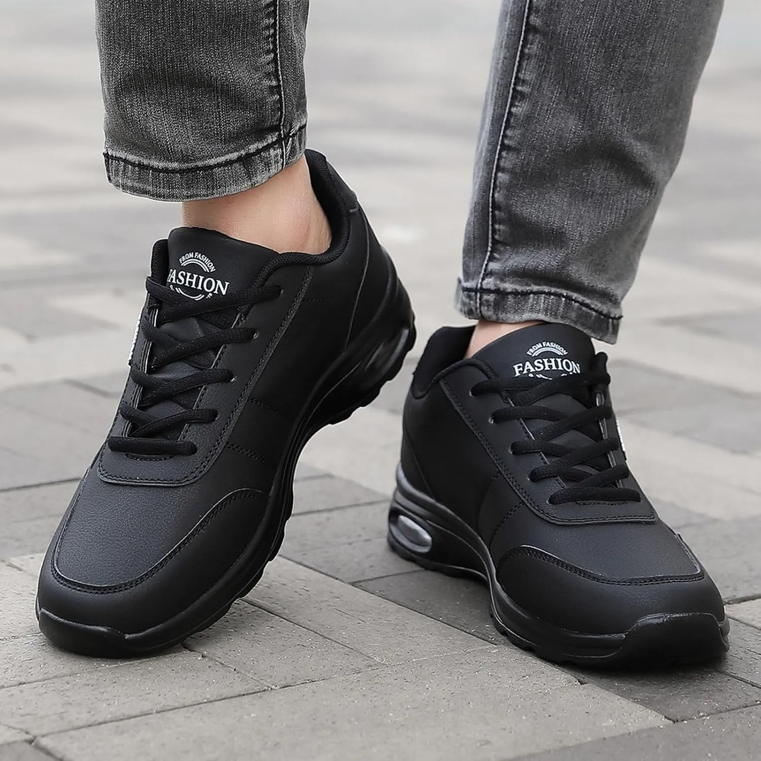 Mens Breathable Lace Up Running Shoes Breathable and Light Outdoor Comfy Walking Shoe Comfortable Stretch Shoes