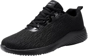 Mens Breathable Lace Up Running Shoes Breathable Casual Comfortable Walking Sneaker Wide Walking Shoes for Men