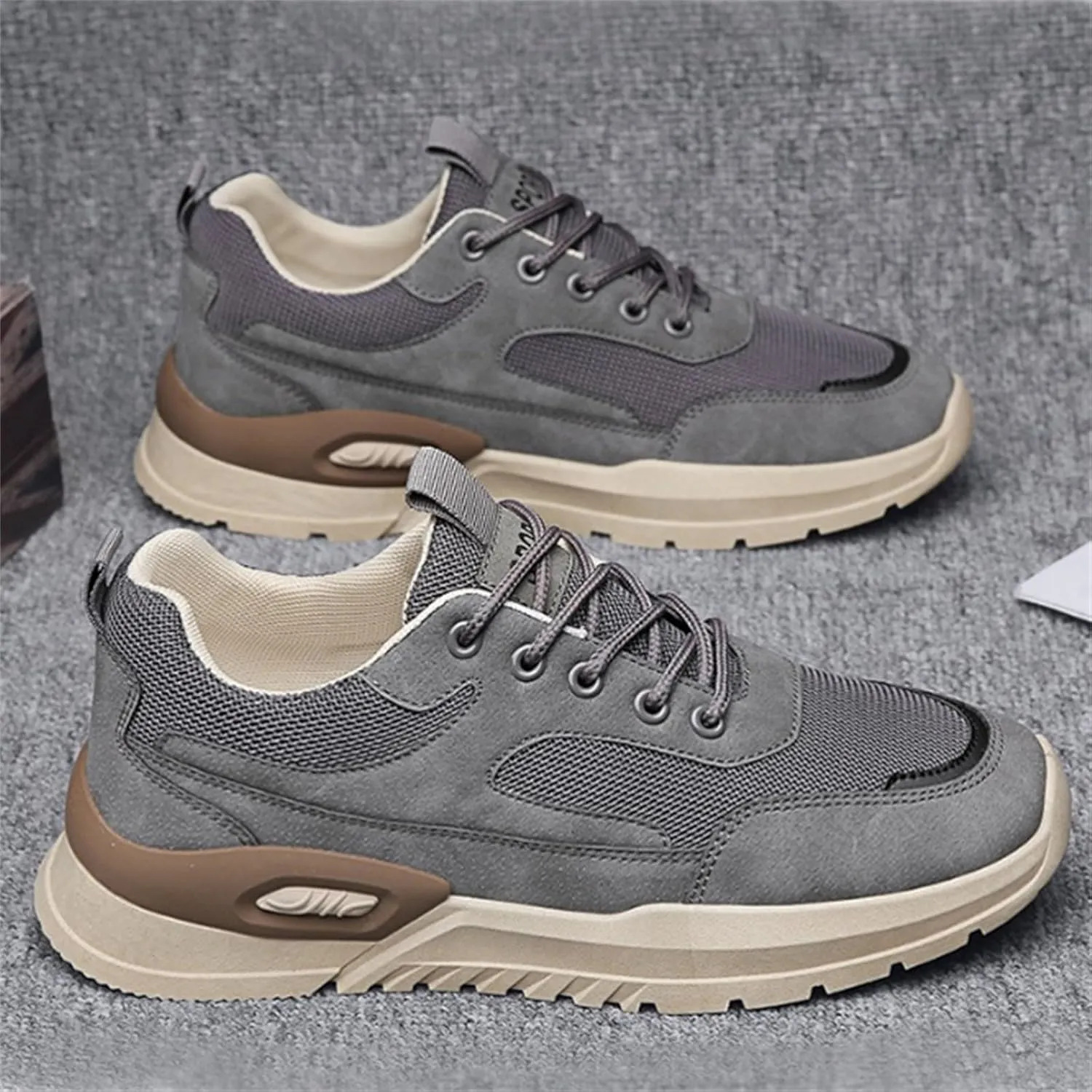 Mens Breathable Lace Up Running Shoes Comfortable Breathable Lace Up Sneaker Non Slip Work Sport Shoes for Men