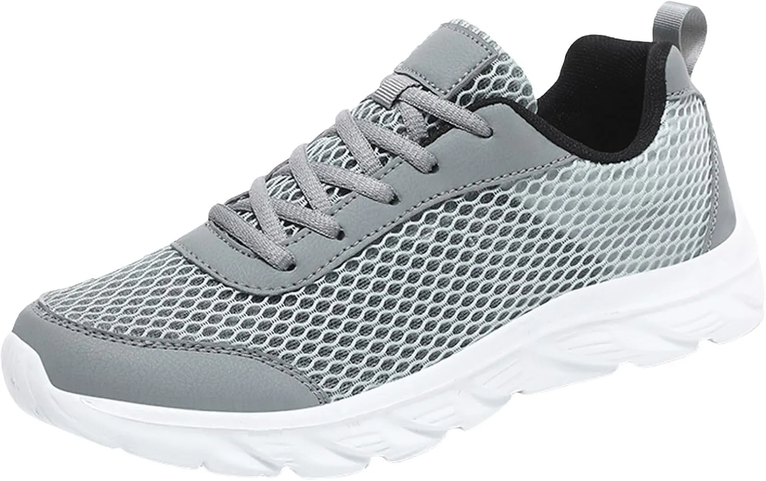 Mens Breathable Lace Up Running Shoes Comfortable Breathable Lightweight Tennis Shoe Non Slip Barefoot Sneaker