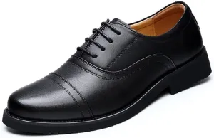 Mens Breathable Leather Dress Shoes Formal Office Wedding Business Rubber Sole Comfortable