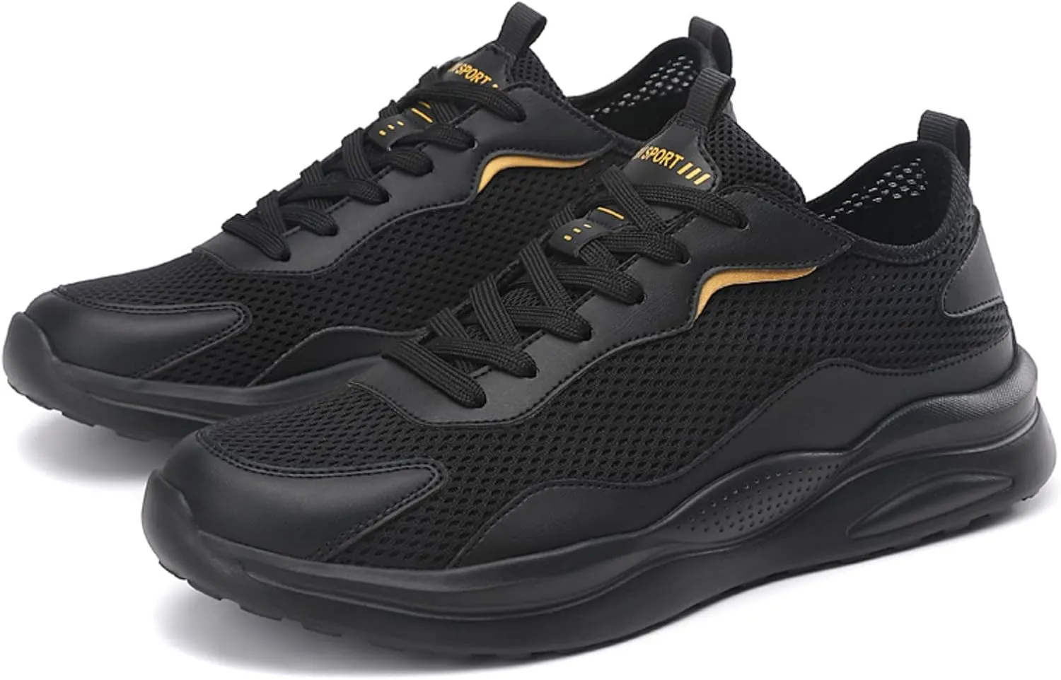 Men's Breathable Stretch Workout Shoes Business Mesh Breathable Walking Shoe Men's Lightweight Cushion Sneakers