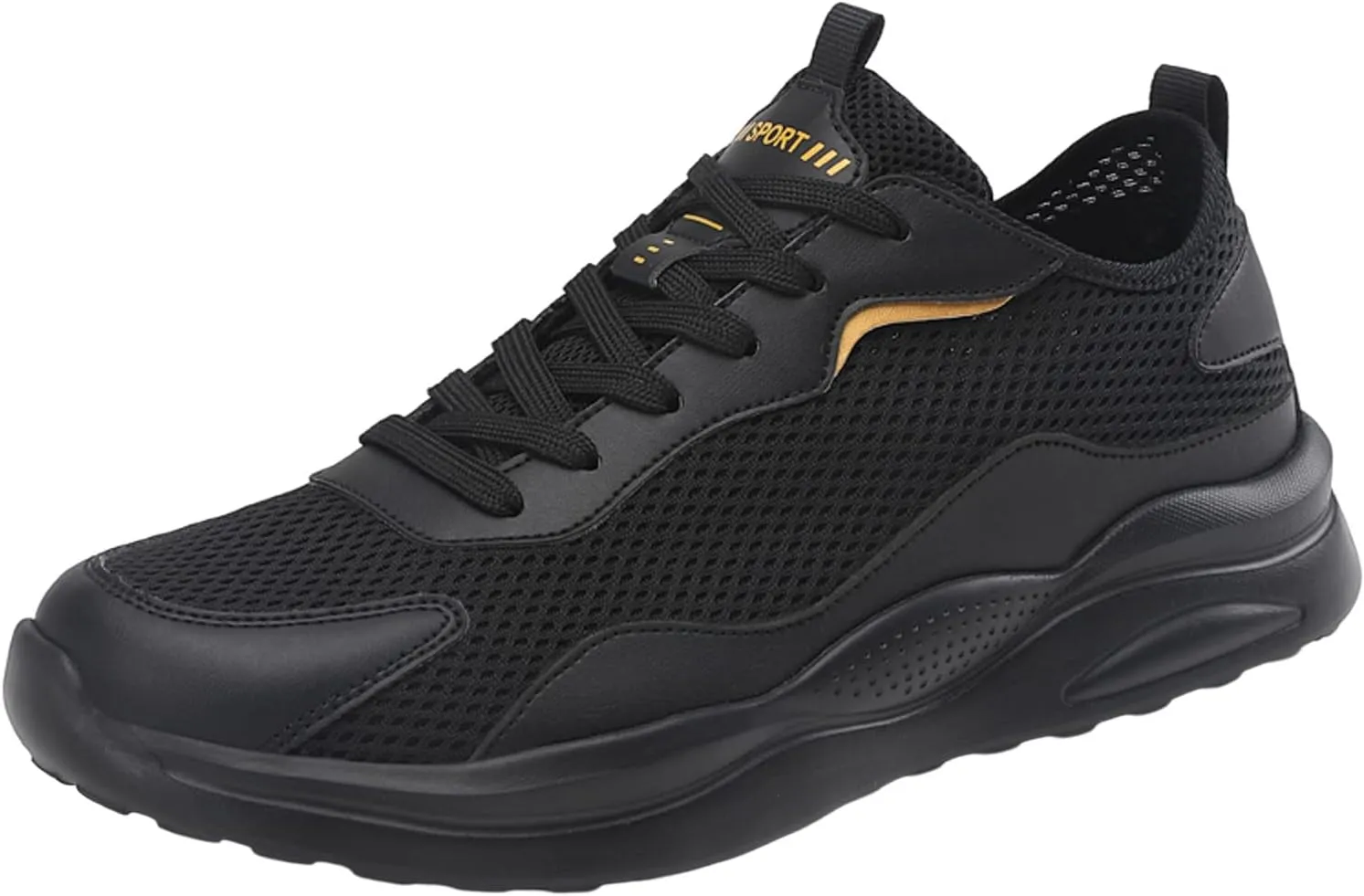 Men's Breathable Stretch Workout Shoes Business Mesh Breathable Walking Shoe Men's Lightweight Cushion Sneakers