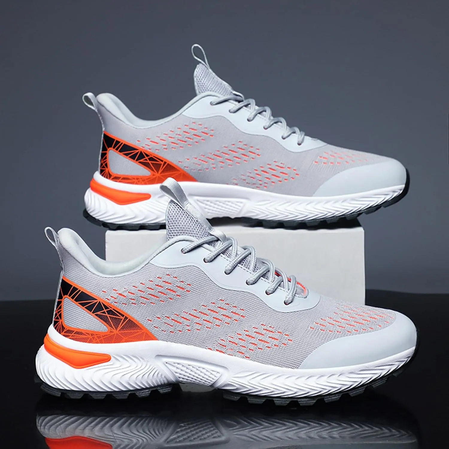 Men's Classic Casual Jogging Sneakers Comfortable Breathable Lace Up Sneaker Breathable Diabetic Shoes for Men