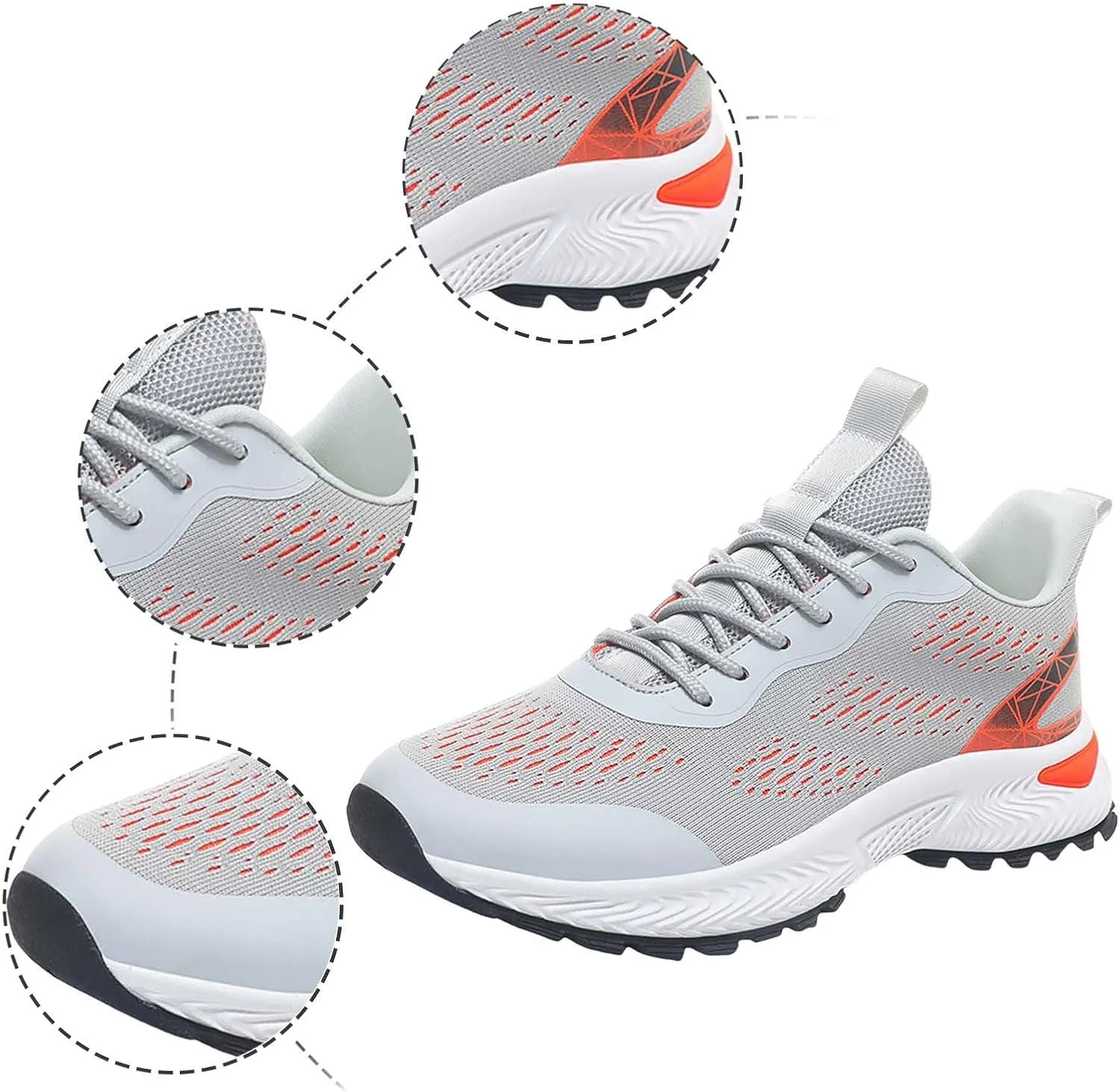 Men's Classic Casual Jogging Sneakers Comfortable Breathable Lace Up Sneaker Breathable Diabetic Shoes for Men