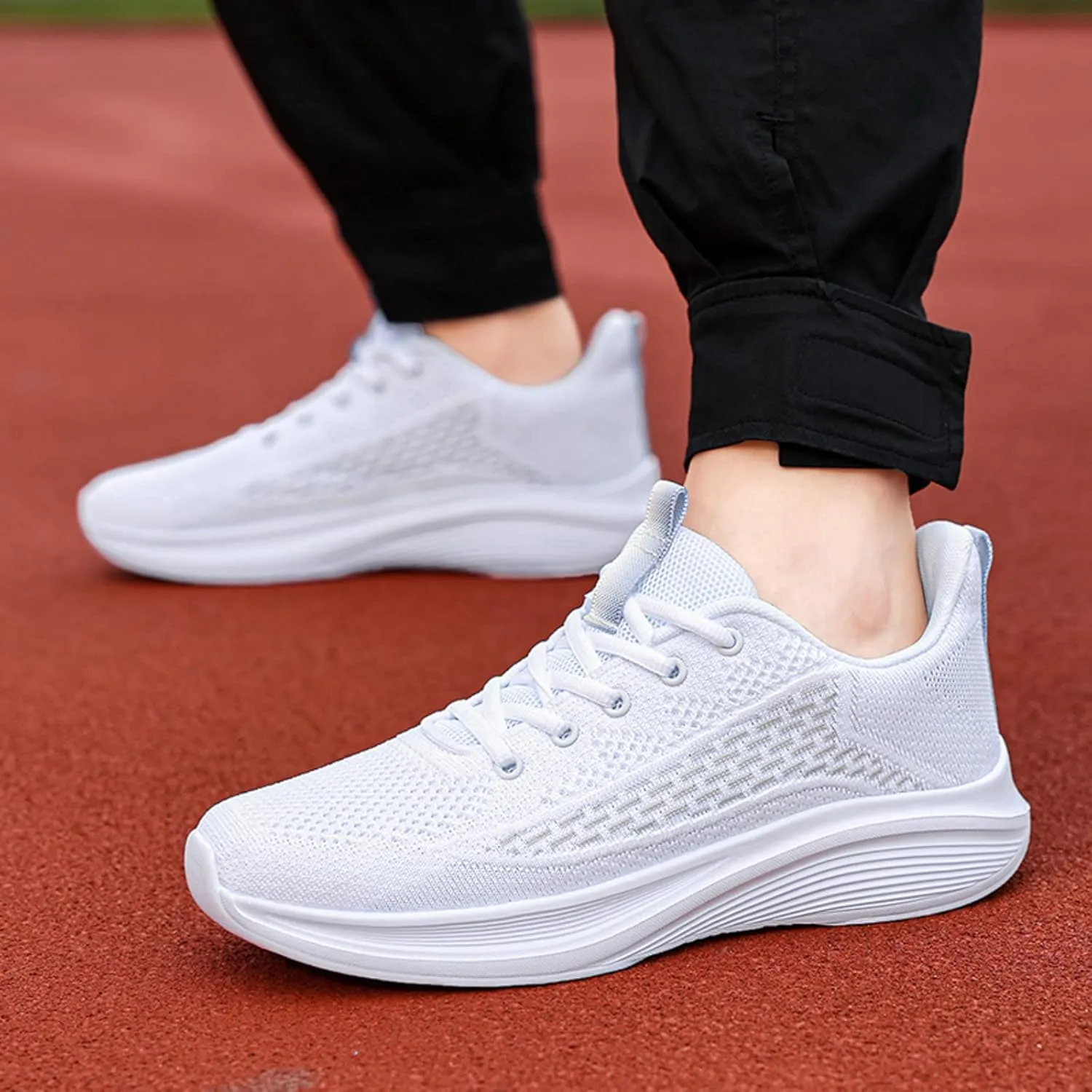 Men's Comfortable Stretch Workout Shoes Business Mesh Breathable Walking Shoe Breathable Lace Up Shoes for Men