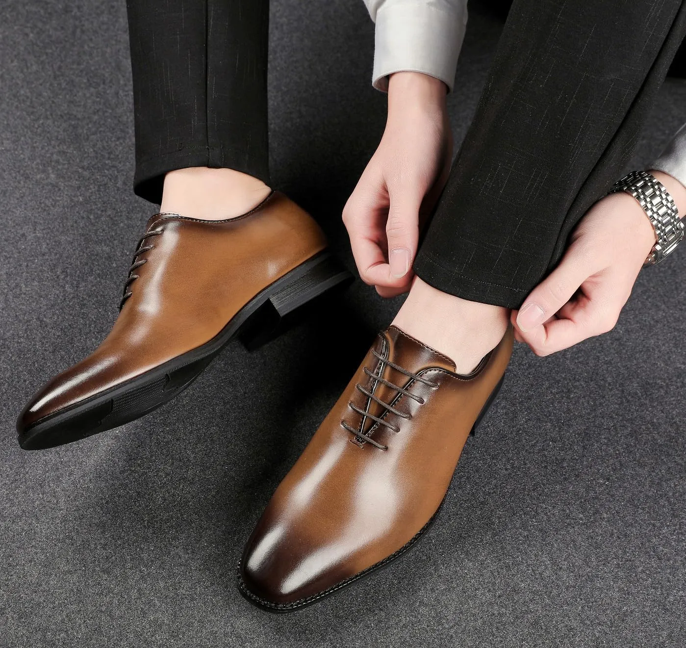 Mens Dress Shoes Formal Dress Leather Oxfords Fashion Casual Wedding Men's Shoes Tuxedo for Men