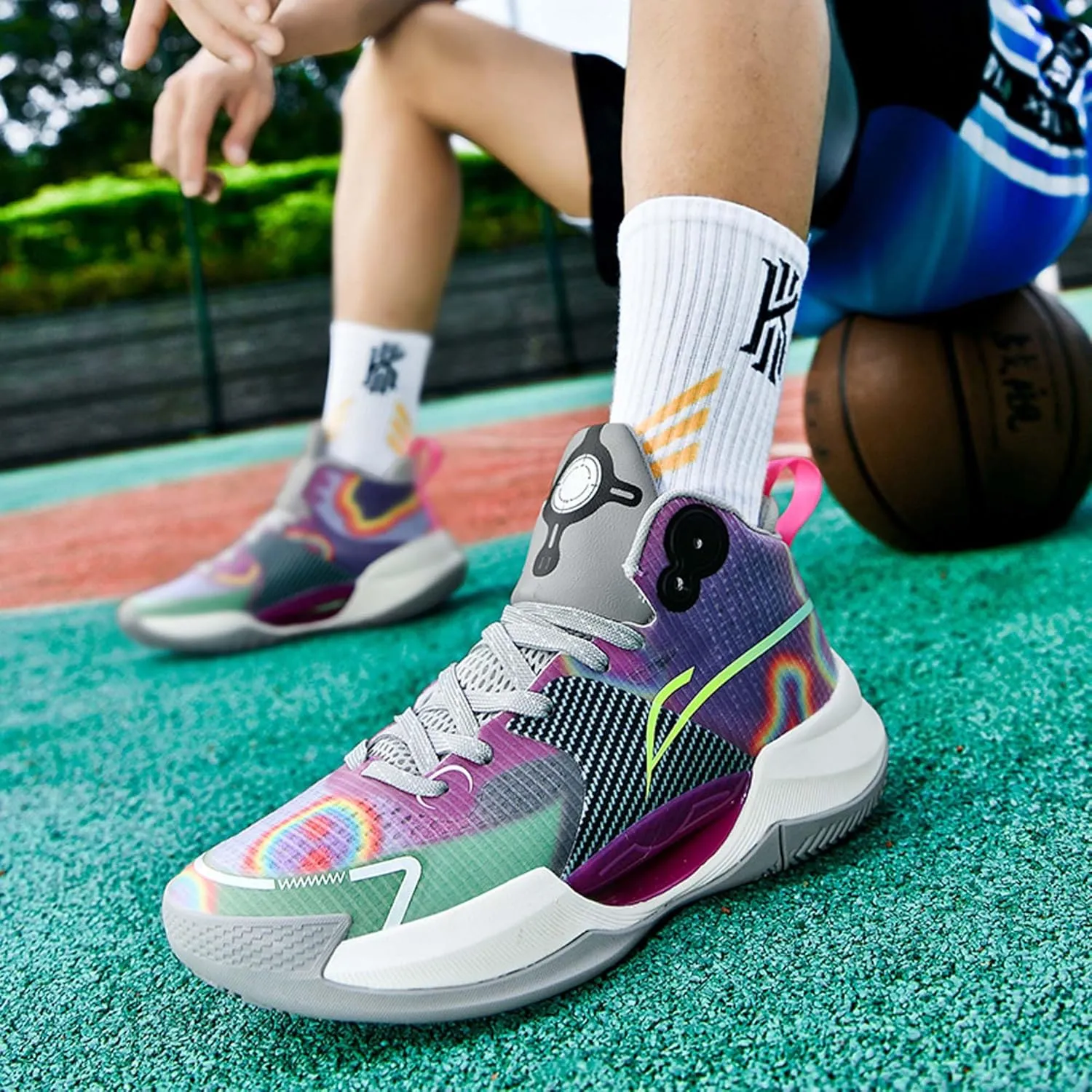 Men's Fashion Basketball Shoes Personalized Trend Sneakers Women's Casual Fitness Running Shoes Street Basketball Sneakers Men's Shoes Women's Shoes