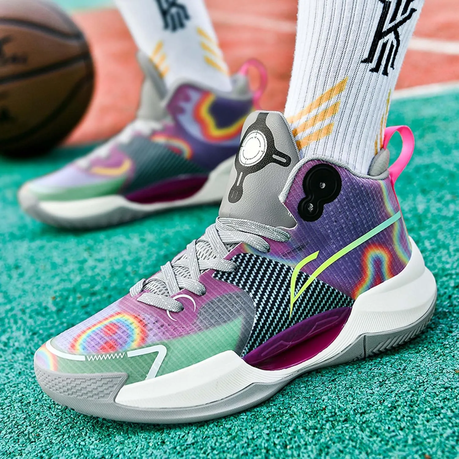 Men's Fashion Basketball Shoes Personalized Trend Sneakers Women's Casual Fitness Running Shoes Street Basketball Sneakers Men's Shoes Women's Shoes