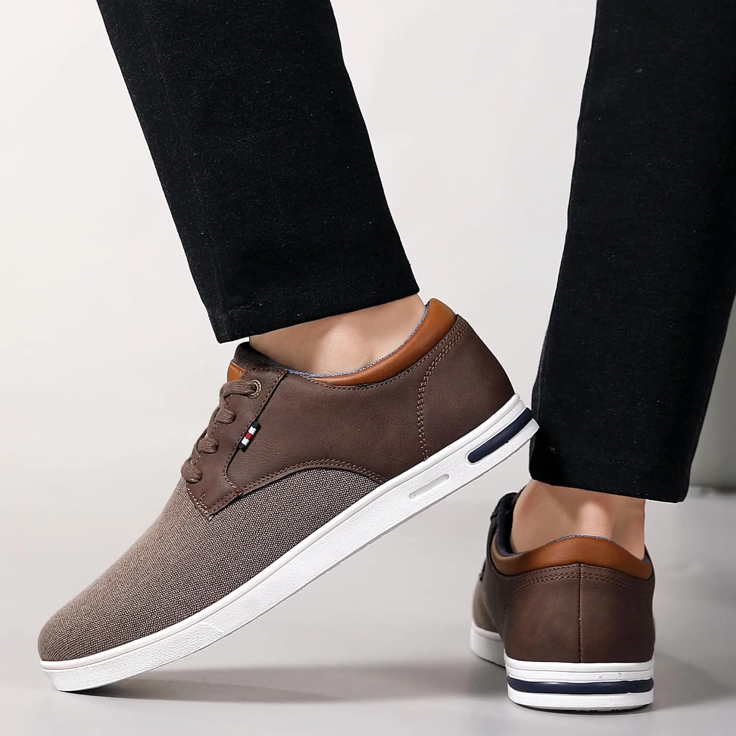 Mens Fashion Sneakers Oxfords Casual Shoes Soft Comfortable Lace-Up Dress Sneakers
