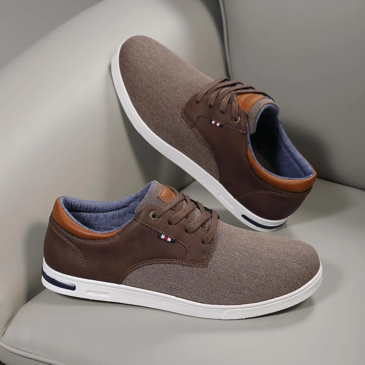 Mens Fashion Sneakers Oxfords Casual Shoes Soft Comfortable Lace-Up Dress Sneakers