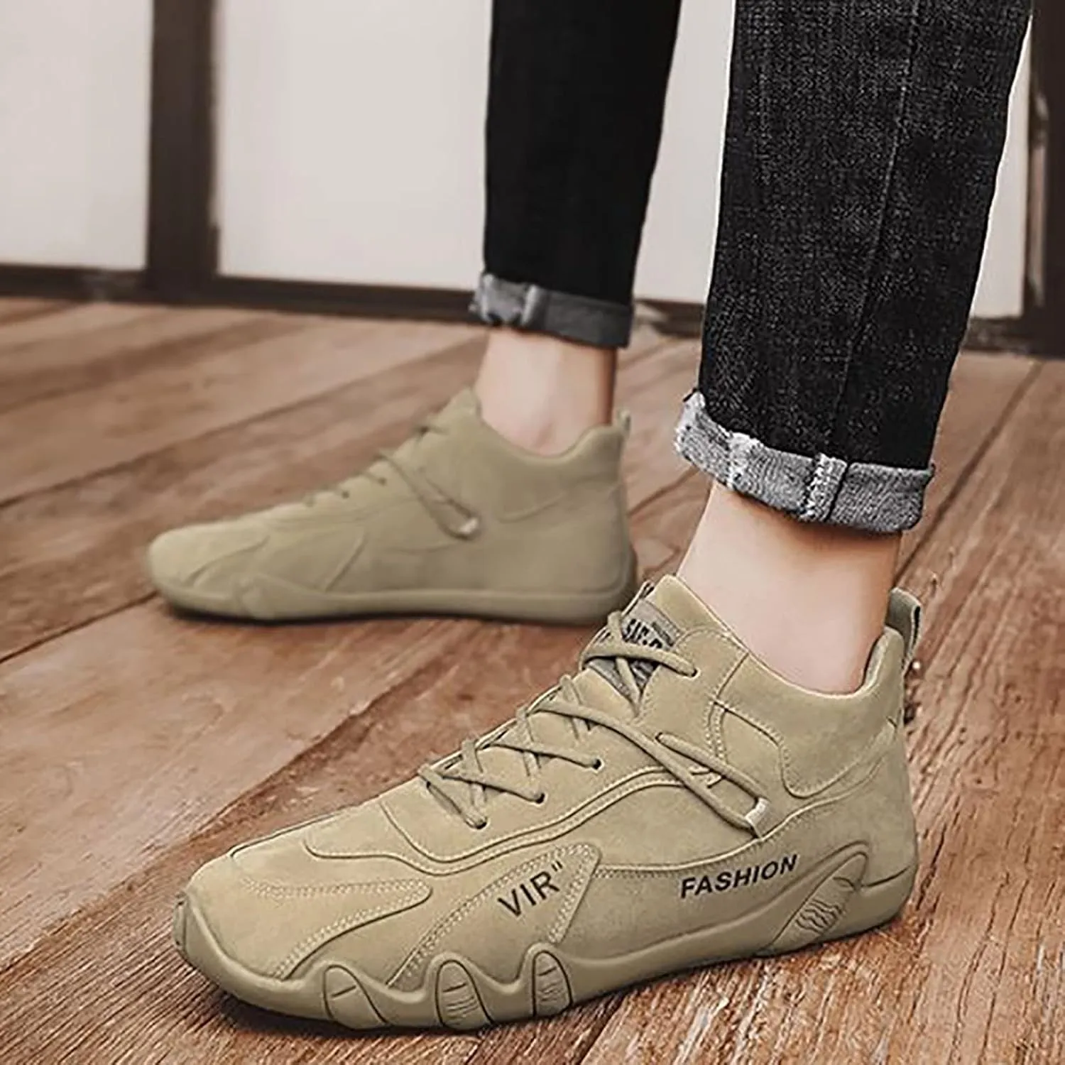 Men's Fashion Versatile Walking Shoes Lightweight Breathable Slip on Running Shoe Athletic Gym Tennis Sneakers