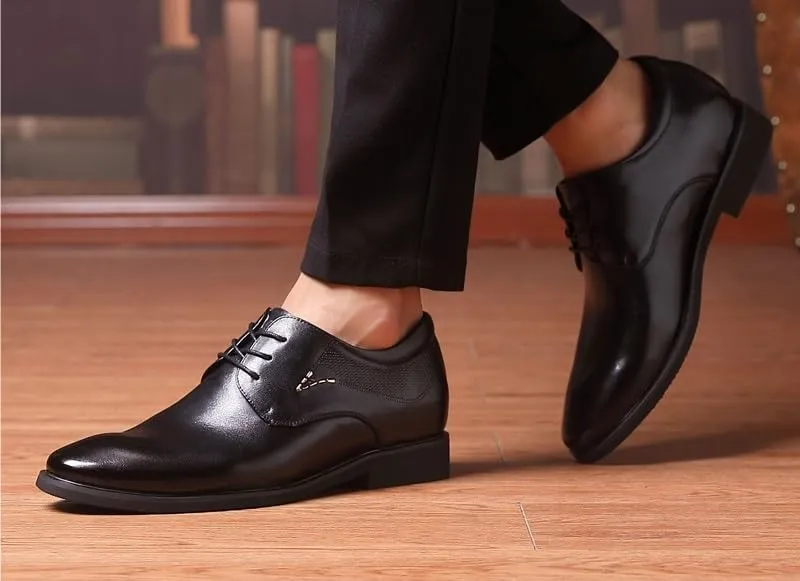 Men's Faux Patent Derby Shoes Wedding Business Formal Dress Shoes Comfort Soft Men Oxford Shoes