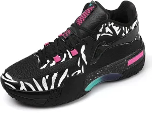 Men's Fluorescent Basketball Shoes Teenage Arch Support Fashion Sneakers Women's Anti-Slip Lightweight Sports High Top Basketball Running Fitness Tennis Athletic Shoes