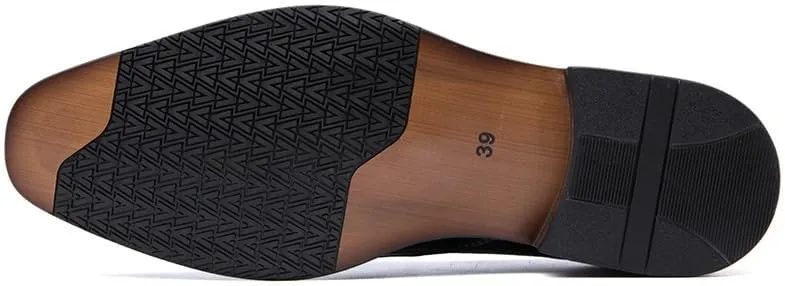 Men's Modern Slip-On Oxfords Genuine Leather Business Casual Oxfords Shoes