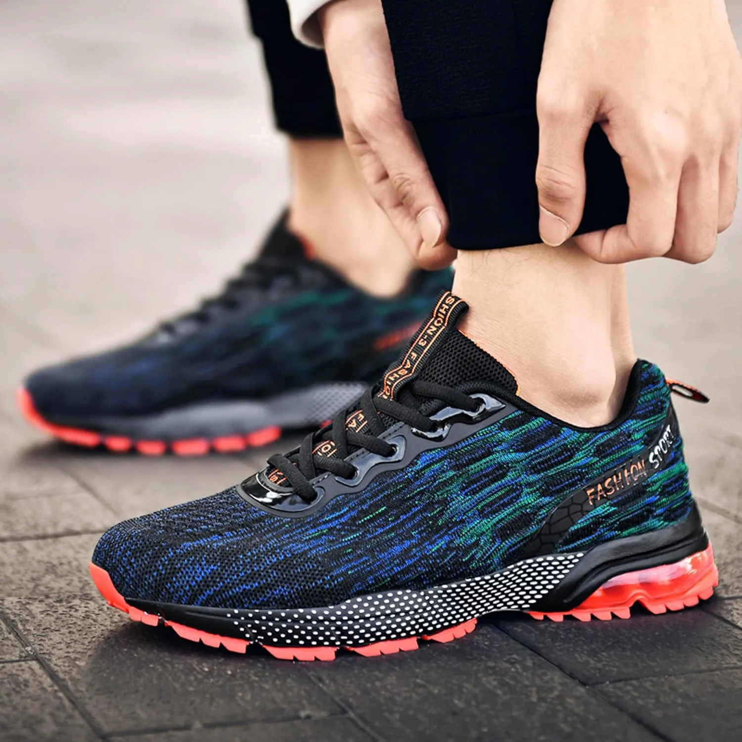 Men's Multi Color Mesh Lightweight Anti Slip Arch Support Casual Training Sports Basketball Shoes