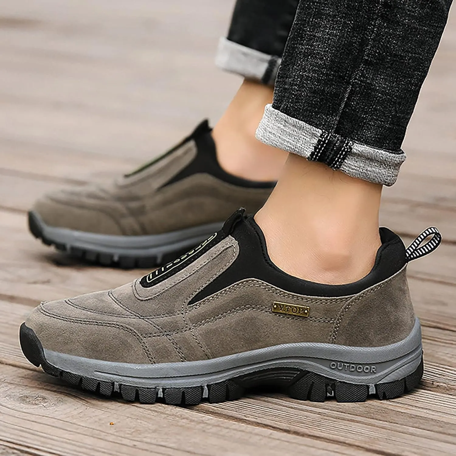 Men's Orthopedic Comfortable Slip-On Shoes Lightweight Breathable Slip on Running Shoe Comfortable Stretch Shoes