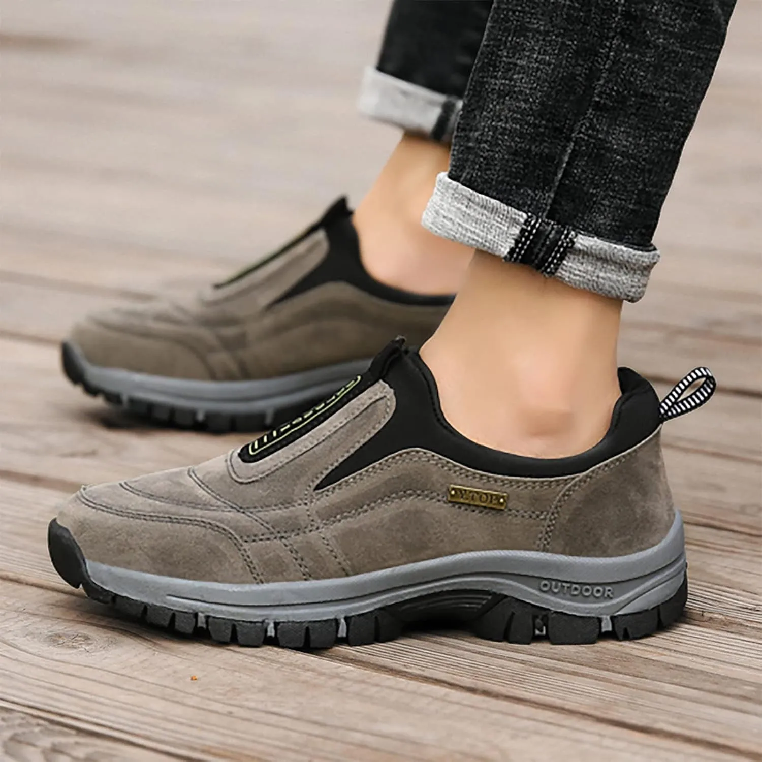 Men's Orthopedic Comfortable Slip-On Shoes Lightweight Breathable Slip on Running Shoe Comfortable Stretch Shoes