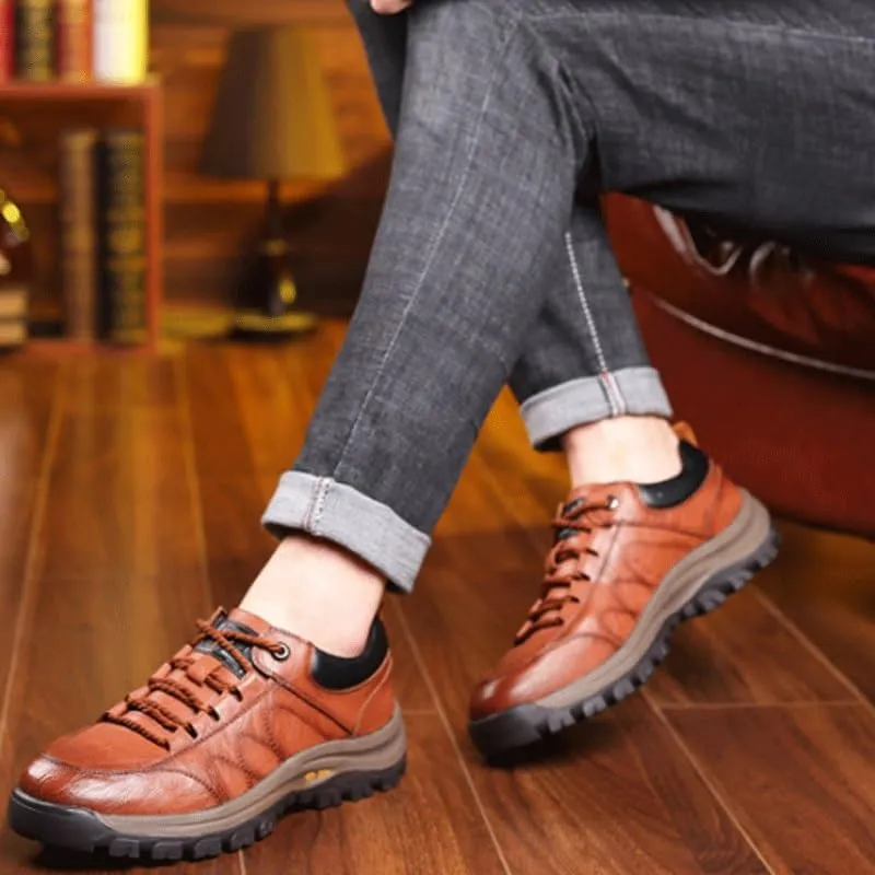 Men's Oxford Shoes Soft Cushioned Insole Dress Shoes, Breathable Leather Lace-Up for Extended Wear, Ideal for Conference Networking Events