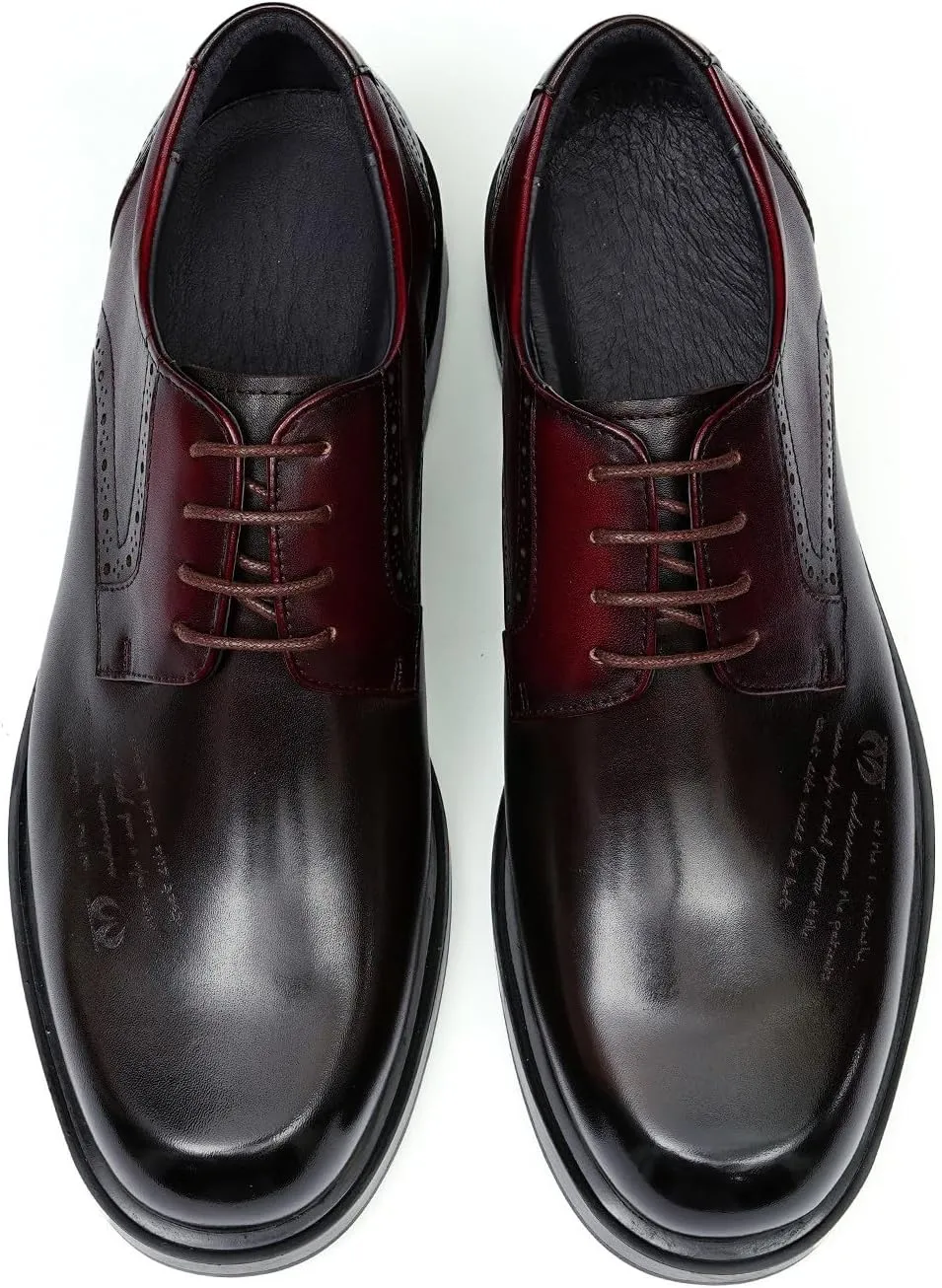 Mens Oxfords Formal Dress Derby Genunie Leather Two Tone Shoes Plain Toe Modern Suit Shoes Fashion Prom Wedding Tuxedo Business Casual Lightweight Comfortable Shoes for Men