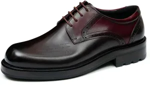Mens Oxfords Formal Dress Derby Genunie Leather Two Tone Shoes Plain Toe Modern Suit Shoes Fashion Prom Wedding Tuxedo Business Casual Lightweight Comfortable Shoes for Men
