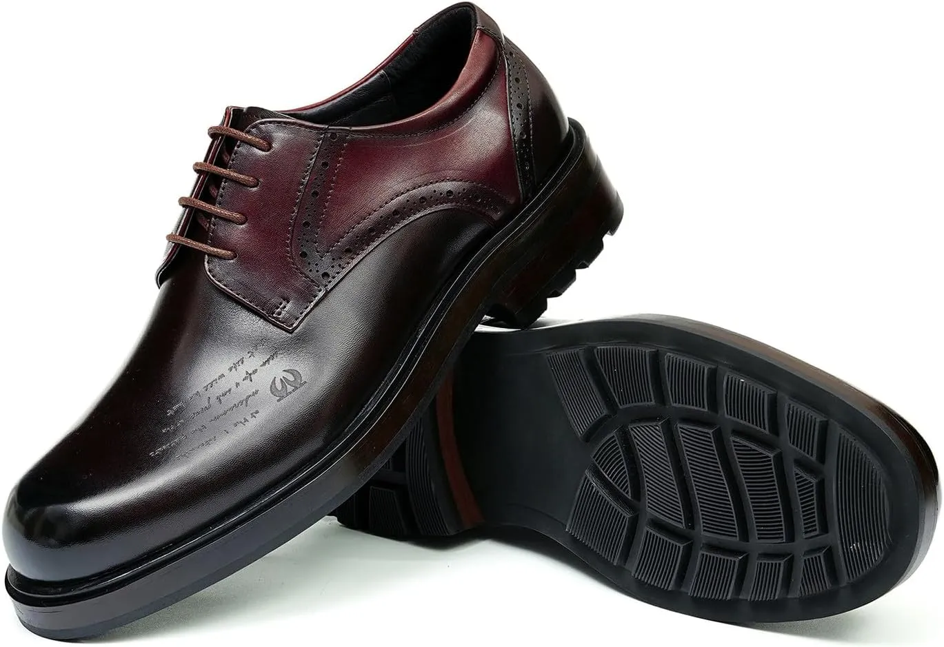 Mens Oxfords Formal Dress Derby Genunie Leather Two Tone Shoes Plain Toe Modern Suit Shoes Fashion Prom Wedding Tuxedo Business Casual Lightweight Comfortable Shoes for Men