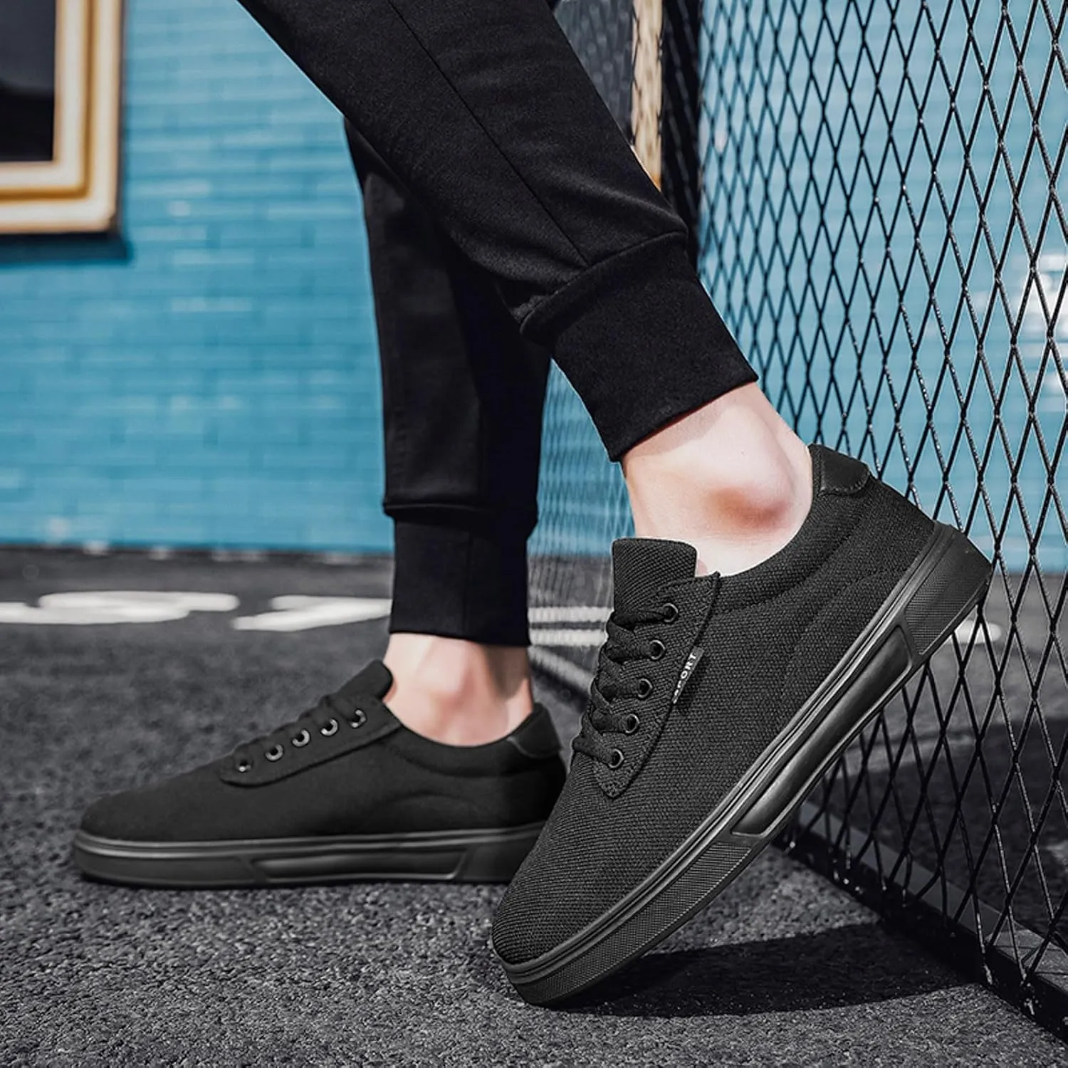 Men's Running Shoes Non Slip Flat Bottomed Comfortable Sneakers Breathable Casual Athletic Walking Shoes
