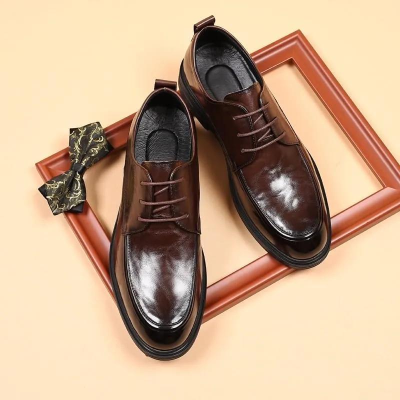 Men's Slim Fit Derby Dress Shoes Contemporary Style with Flexible Outsole for Business Meetings & Cocktail Parties