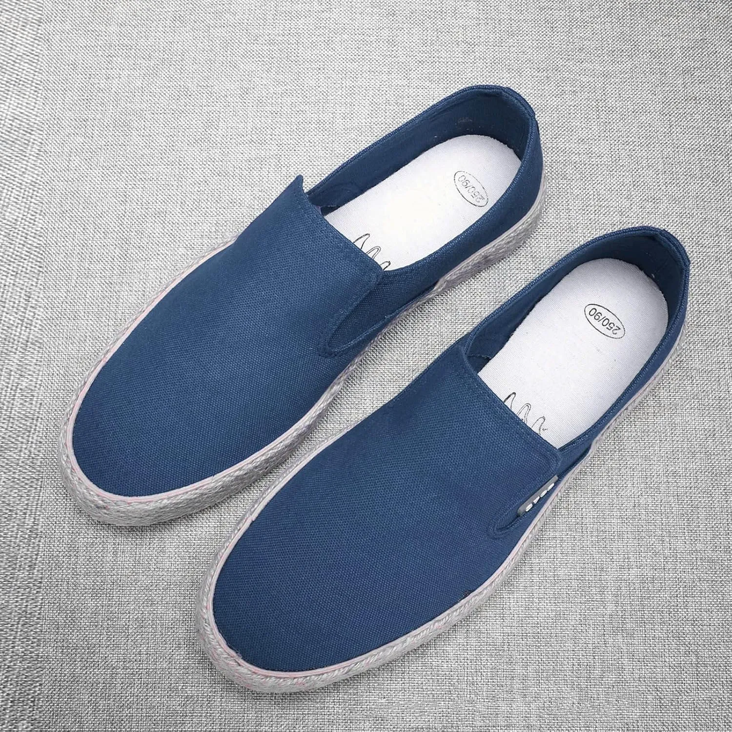 Men's Sneakers Men's Breathable Solid Color Korean Version Trendy Casual Comfortable Lightweight Linen Sole Sneakers
