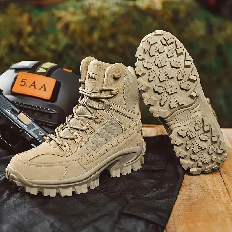 Men's Tactical Hiking Boots - Military-Grade Lightweight Combat Boots with Side Zipper, Slip-Resistant Orthopedic Sole for Outdoor Adventures/Motorcycle Riding/Military Training