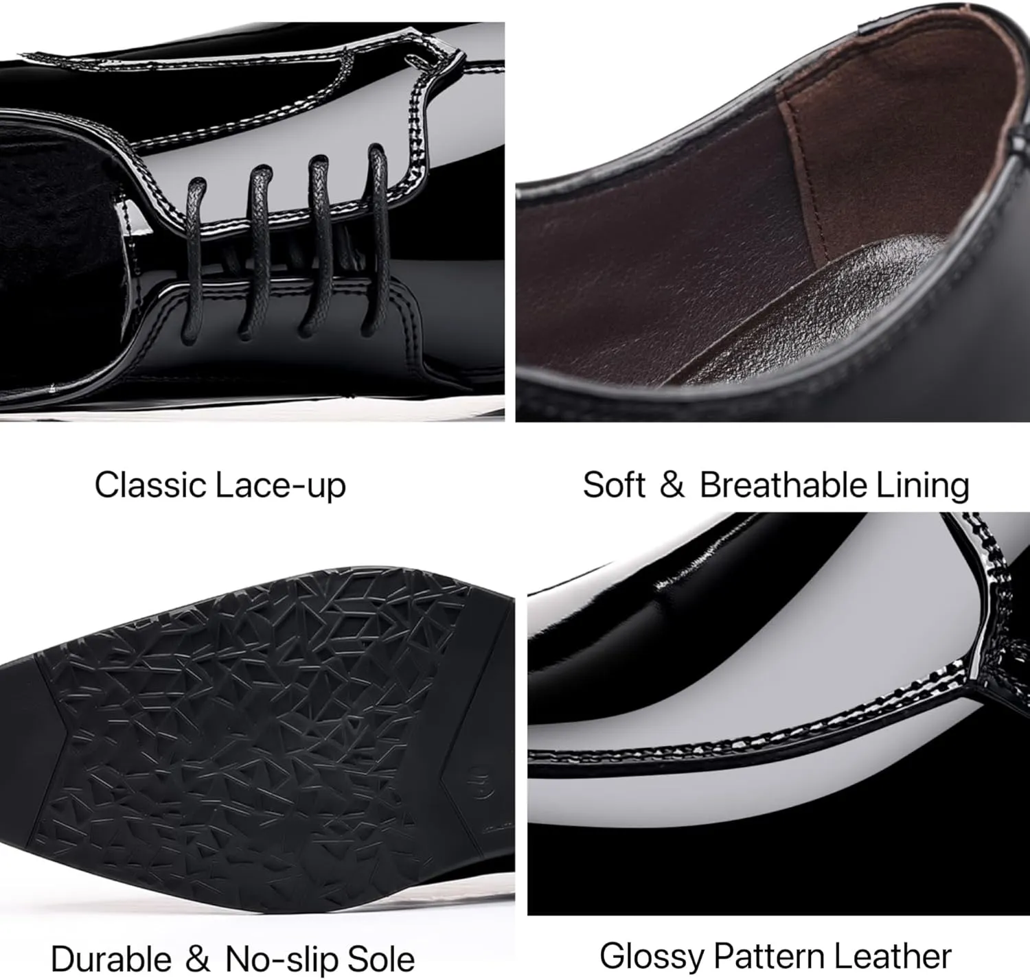 Men's Tuxedo Dress Shoes Pattern Leather Formal Oxfords Classic Lace Up Derby Shoes Wedding Business Slip On Shoe
