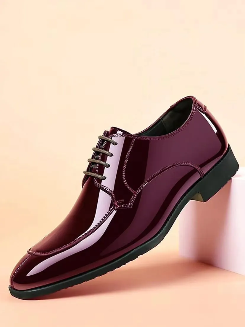 Men's Tuxedo Dress Shoes Pattern Leather Formal Oxfords Classic Lace Up Derby Shoes Wedding Business Slip On Shoe