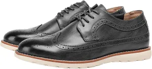 Men's Wingtip Oxfords Prom Dress Formal Leather Pointe Toe Derby Walking Fashion Wedding Casual Shoes for Men Boys